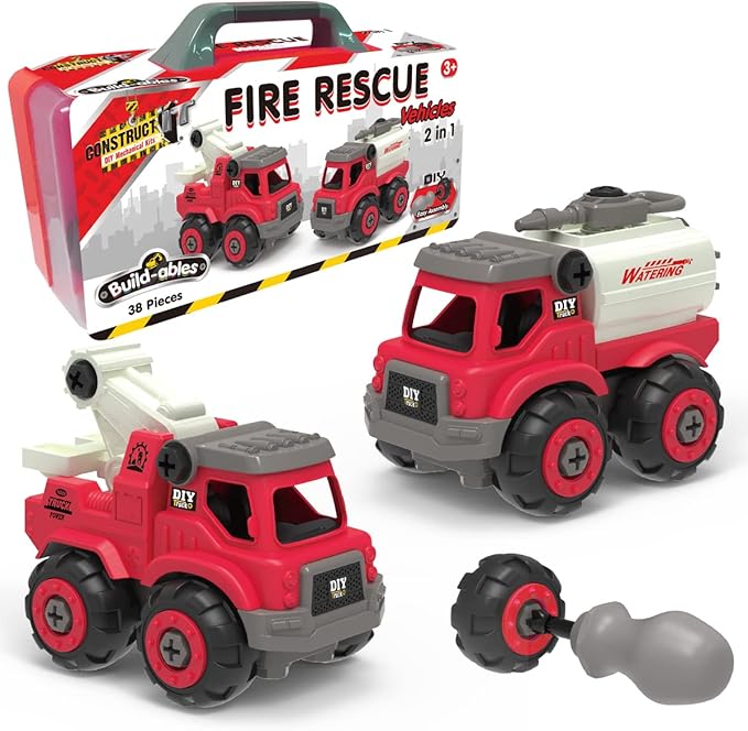 Buildables Plus BMS: Construct It Buildables 2 in 1 Fire Rescue Vehicles (38 pieces ...