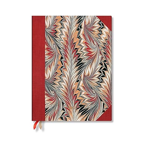 2025 Daily Planner | Rubedo | Cockerell Marbled Paper | 12-Month Flexis | Ultra | Elastic Band | 432 Pg | 80 GSM