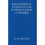 The External Evidence for Interpolation in Homer (Oxford Reprints)