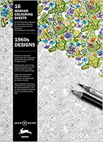 1960s Designs: Marker Colouring Sheet Book