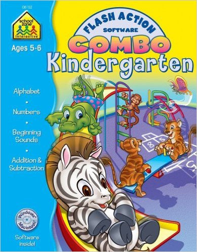 School Zone Combo Kindergarten Flash Action Ages 5-6