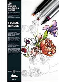 Marker Colouring Books: Floral Images